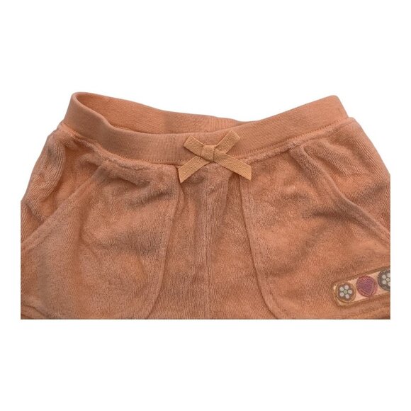 Carter's Baby Girl Orange Terry Shorts 12M With Floral & Heart Detail Pockets - Picture 4 of 6